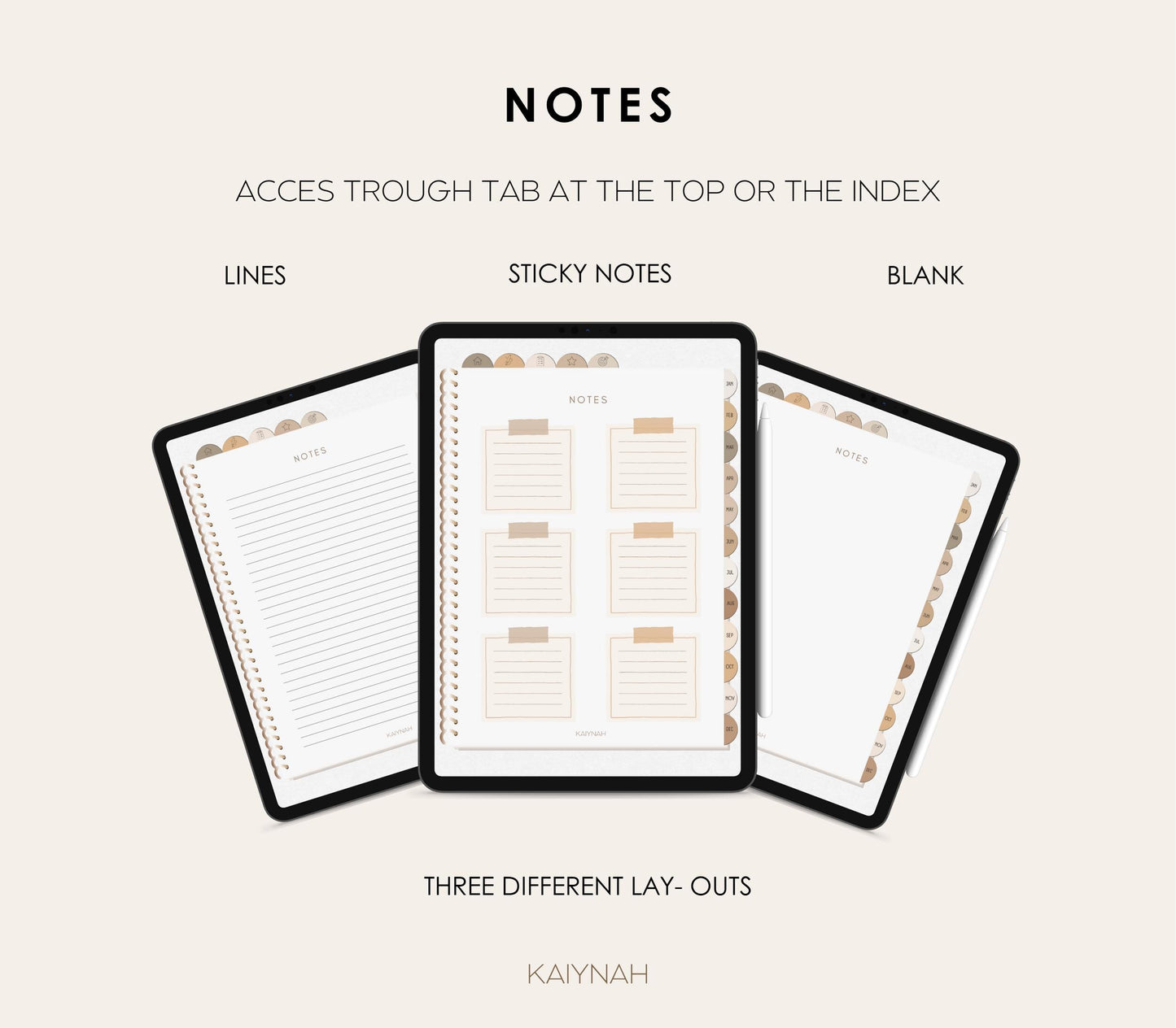 2025 Aesthetic Minimal Digital Planner Sunday + Monday Start